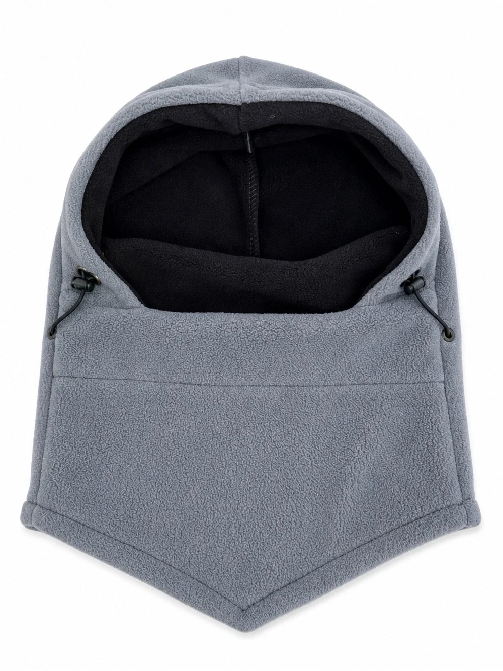 Fleece Hood Balaclava Neck Gaiter Snowboarding Skiing Face Cover Gray One Size